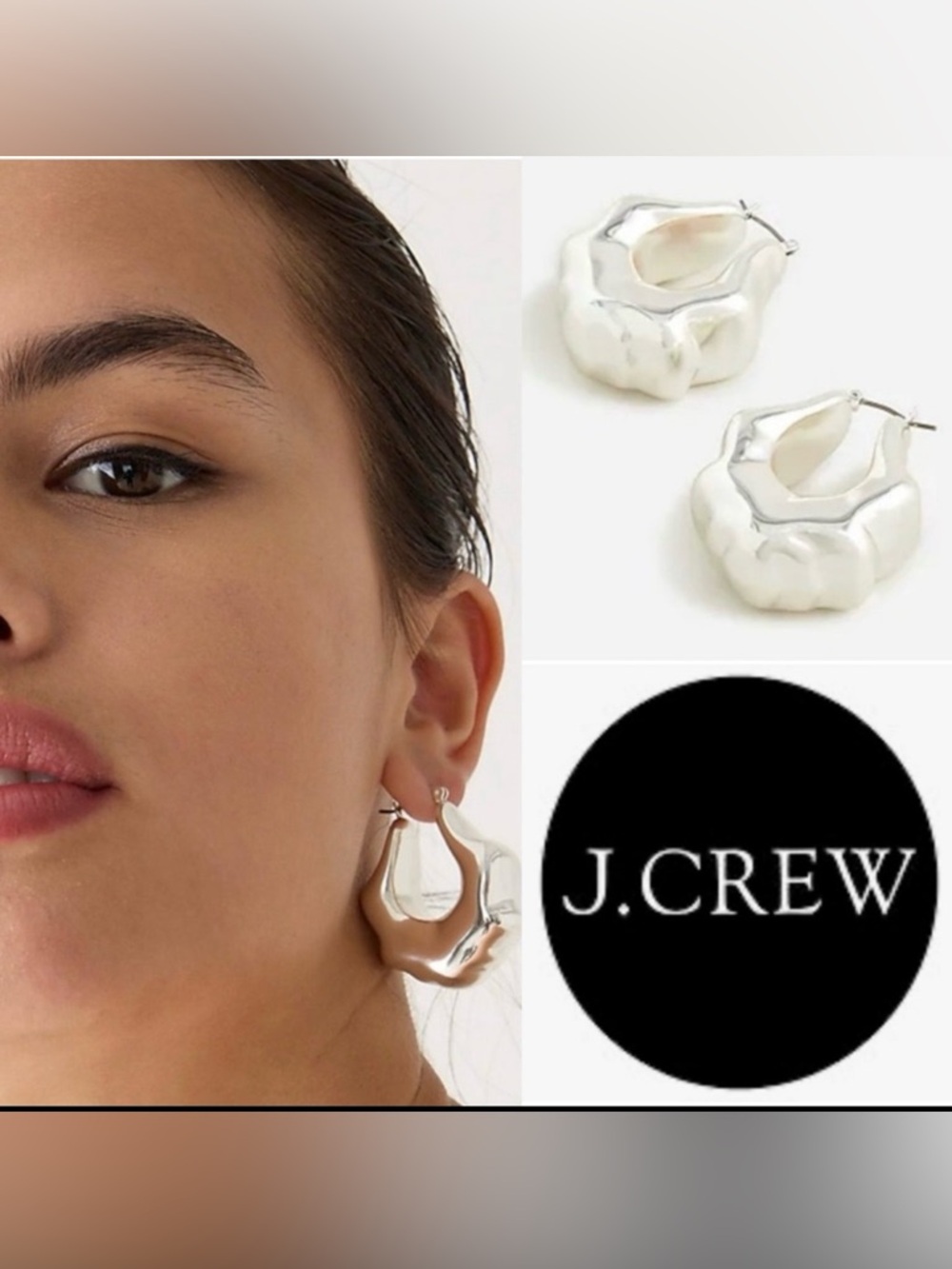 J. Crew Sculpted Silver Earrings